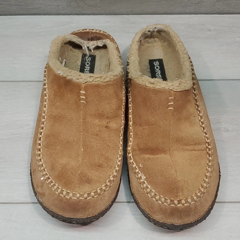 Sorel Mens Falcone Ridge II  Leather Slip on slippers shoes sz 8